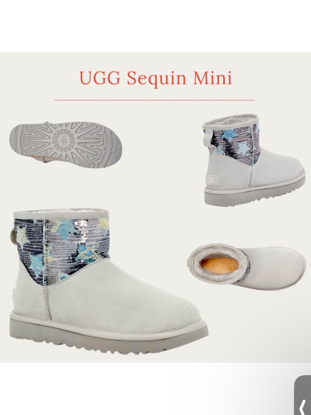 UGG Sequin stars classic Mini Ankle Boots